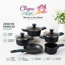 Jogo de Panelas Antiaderente 5 Peças Indução e Gás Clink Jogo de Panelas Antiaderente 5 Peças Indução e Gás Clink