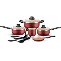 Jogo de Panelas Antiaderente Aluminio Kit 8 Peças Conjunto Seletta Cereja MTA