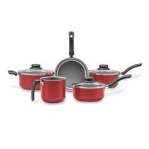 Jogo de Panelas Antiaderente Brinox Ruby 5 Peças Vermelho