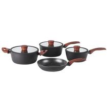 Jogo de Panelas Antiaderente Ceramic Life 4 Peças Sirius com Indução Preto Brinox