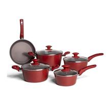 Jogo de Panelas Antiaderente Ceramic Life 5 Peças Optima com Indução Vermelho Carmin Brinox