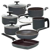 Jogo de Panelas Antiaderente Ceramic Life 7 Peças Preserve Cinza Brinox