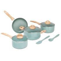 Jogo De Panelas Antiaderente Ceramic Life Botanika 6 Peças Verde Indução Brinox