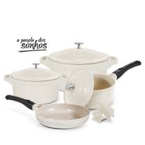 Jogo De Panelas Antiaderente Cerâmica 4 Peças Off White Le Cook Jogo De Panelas Antiaderente Cerâmica 4 Peças Off White Le Cook
