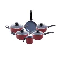Jogo de panelas antiaderente cerâmica 6 pçs vermelha - Oikos Jogo de panelas antiaderente cerâmica 6 pçs vermelha - Oikos