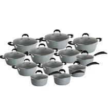 Jogo de Panelas Antiaderente Cerâmica Conjunto Cooktop Fogão Indução Kit 9pcs Petravera Bialetti