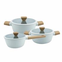 Jogo de Panelas Antiaderente Cerâmica Cooktop Fogão Indução 3pcs Fracalanza Conjunto Norma