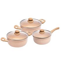 Jogo de Panelas Antiaderente Cerâmica Cooktop Fogão Indução Kit 3 Peças Conjunto