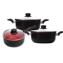 Jogo de Panelas Antiaderente Cerâmica Cooktop Fogão Indução Kit 3 Peças Conjunto Jogo de Panelas Antiaderente Cerâmica Cooktop Fogão Indução Kit 3 Peças Conjunto