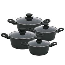 Jogo de Panelas Antiaderente Ceramica Cooktop Fogão Indução Kit 4 Peças Conjunto Marmol