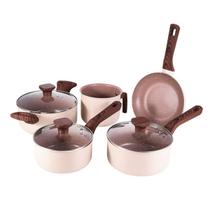 Jogo de Panelas Antiaderente Cerâmica Cooktop Fogão Indução Kit 5 Peças Conjunto