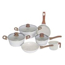 Jogo de Panelas Antiaderente Ceramica Cooktop Fogão Indução Kit 6 Peças Conjunto Marmol