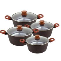 Jogo De Panelas Antiaderente Cerâmica Indução 4Pçs - Granito