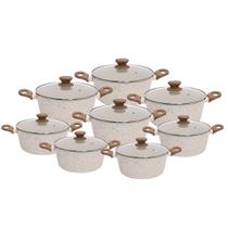 Jogo De Panelas Antiaderente Cerâmica Indução 8Pçs - Granito