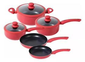 Jogo de Panelas Antiaderente Cerâmica Indução e Gás 5 Peças