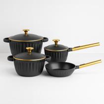 Jogo de Panelas Antiaderente Cerâmica Kit 4 Peças Indução Concept Gold