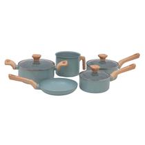 Jogo De Panelas Antiaderente Cerâmica Mimo Style 5 Peças Green Panelas Caçarola Frigideira e Leiteira Cor Verde