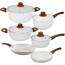 Jogo de Panelas Antiaderente Cerâmica Vanilla Florença 6 peças - Hauskraft Premium