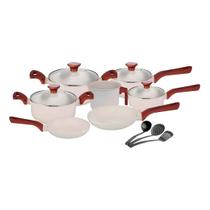 Jogo de Panelas Antiaderente Cerâmico Fogão Indução kit 10 peças Pratic Cook Marmol Mimo Style