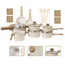 Jogo de Panelas Antiaderente Cerâmico Fogão Indução Kit 15 Peças Vanilla Cook Marmol Jogo de Panelas Antiaderente Cerâmico Fogão Indução Kit 15 Peças Vanilla Cook Marmol