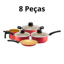 Jogo De Panelas Antiaderente Cereja Tur 8 Peças