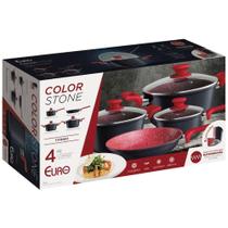 Jogo de Panelas Antiaderente Color Stone 4PÇ para Indução - Euro Jogo de Panelas Antiaderente Color Stone 4PÇ para Indução - Euro
