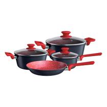 Jogo de Panelas Antiaderente Color Stone 4pç Para Indução Titanio Euro Home Jogo de Panelas Antiaderente Color Stone 4pç Para Indução Titanio Euro Home