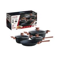 Jogo de Panelas Antiaderente Color Stone Wooden 4PÇ para Indução - Euro Jogo de Panelas Antiaderente Color Stone Wooden 4PÇ para Indução - Euro