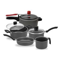 Jogo de Panelas Antiaderente Com Panela de Pressão 5 Peças Tampa de Vidro Alegrete