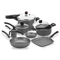 Jogo de Panelas Antiaderente Com Panela de Pressão 7 Peças Tampa de Vidro Alegrete Jogo de Panelas Antiaderente Com Panela de Pressão 7 Peças Tampa de Vidro Alegrete