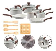 Jogo De Panelas Antiaderente Indução Style Cook 12 Peças Marmól Mimo