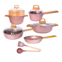 Jogo de Panelas Antiaderente Mármore Cerâmico Saltê 13 Peças cor Rosê Jogo de Panelas Antiaderente Mármore Cerâmico Saltê 13 Peças cor Rosê