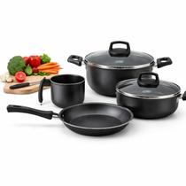 Jogo de Panelas Antiaderente MTA Safira 4 Peças Grafite Jogo de Panelas Antiaderente MTA Safira 4 Peças Grafite