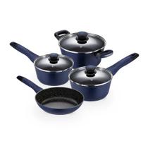 Jogo de Panelas Antiaderente Oxford Everyday Azul 4 Peças com Alumínio Indução