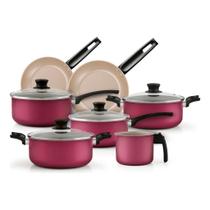 Jogo De Panelas Antiaderente Panelux Magnific Cereja 7 Peças