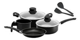 Jogo De Panelas Antiaderente Preto Arnix 6 Peças Jogo De Panelas Antiaderente Preto Arnix 6 Peças