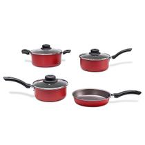 Jogo de Panelas Antiaderente Ruby Vermelho 4 pçs - Brinox 7131/402