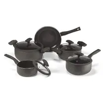 Jogo de Panelas Antiaderente Soft Touch Marrom 5 Pçs - Hercules Jogo de Panelas Antiaderente Soft Touch Marrom 5 Pçs - Hercules