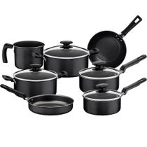 Jogo de Panelas Antiaderente Tramontina Loreto 7pçs Grafite Alumínio Tampas de Vidro Temperado Jogo de Panelas Antiaderente Tramontina Loreto 7pçs Grafite Alumínio Tampas de Vidro Temperado