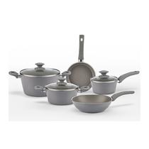 Jogo de Panelas Antiaderentes 5 Peças Indução Ceramic Life Optima Marble Brinox - Cinza