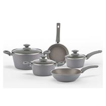 Jogo de Panelas Antiaderentes 5 Peças Indução Ceramic Life Optima Marble Brinox - Cinza