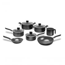 Jogo De Panelas Antiaderentes Pretas 7 Peças Ebony - Brinox Preto Brinox