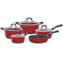 Jogo de Panelas Antiaderentes Tramontina Mônaco 20899750 Vermelho
