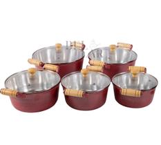 Jogo de panelas batida aluminio fundido grossa 5pçs vermelho Jogo de panelas batida aluminio fundido grossa 5pçs vermelho