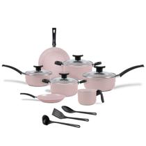 Jogo de Panelas Brinox 10 Peças Ceramic Life Floria Rosa Jogo de Panelas Brinox 10 Peças Ceramic Life Floria Rosa