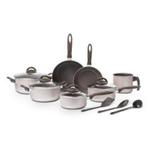 Jogo de Panelas Brinox 10 Peças Ceramic Life Nevada Champanhe