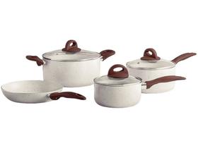 Jogo de Panelas Brinox 4 Peças Antiaderente Ceramic Life Smart Plus Cor Vanila