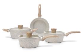 Jogo de Panelas Brinox Antiaderente Ceramic Life 4 Peças Sirius com Indução Vanilla