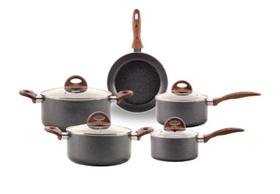 Jogo de Panelas Brinox Antiaderente Ceramic Life 5 Peças com Indução Granito