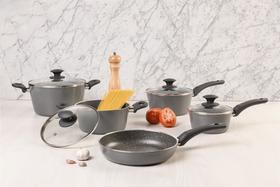 Jogo de Panelas Brinox Antiaderente Ceramic Life 5 Peças Optima com Indução Cinza